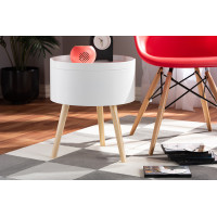 Baxton Studio SR1703018-White-NS Jessen Mid-Century Modern White Wood Nightstand with Removable Top